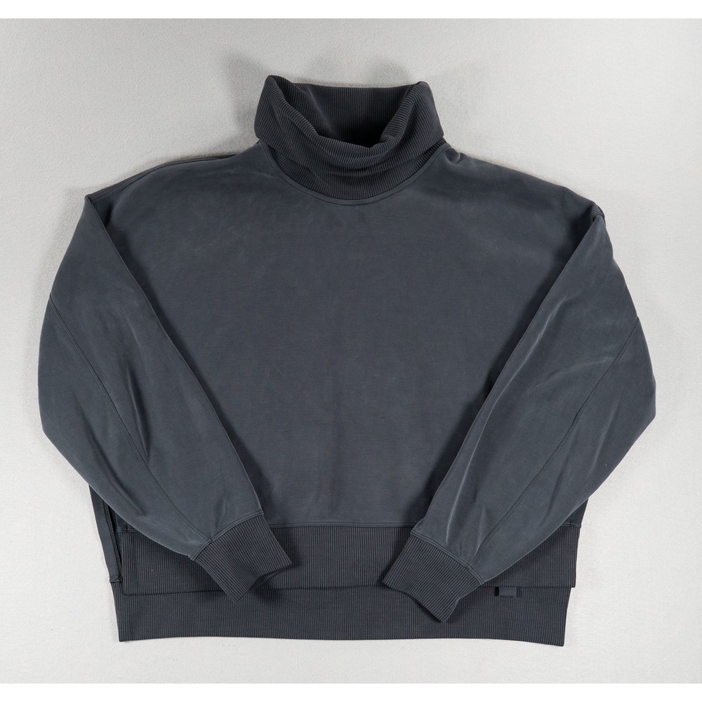Lululemon Perfectly Oversized Turtleneck Pullover Sweatshirt Charcoal Grey 8